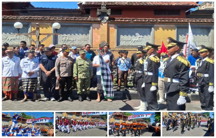47 Regu Gerak Jalan Tingkat SMP Putra dan Putri Resmi Dilepas Bupati Karangasem